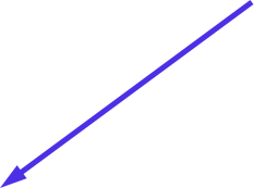 Diagonal arrow pointing left and downwards
